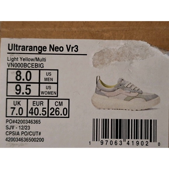 Vans Ultrarange Neo Vr3 Light Yellow Green Mint Pink Size US 8 Men New - Picture 11 of 11